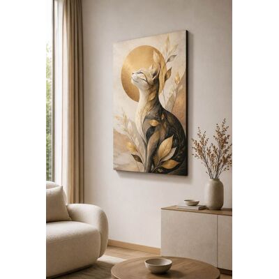 FC Design - Large Moonlit Cat Grace Canvas Print 24x36"-Ready-to-Hang Modern Feline Accent Art Painting Home Wall Décor - MultiColor FC Design - Large Moonlit Cat Grace Canvas Print 24x36"-Ready-to-Hang Modern Feline Accent Art Painting Home Wall Décor - MultiColor