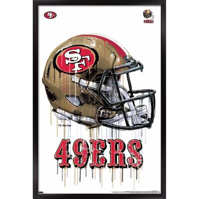 Trends International - San Francisco 49ers 24.25'' x 35.75'' Framed Helmet Poster - Multicolor Trends International - San Francisco 49ers 24.25'' x 35.75'' Framed Helmet Poster - Multicolor
