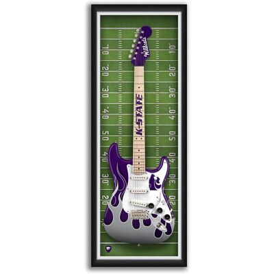 Sporticulture - Kansas State Wildcats 14" x 37" Electric Guitar Framed Art Print - Purple Sporticulture - Kansas State Wildcats 14" x 37" Electric Guitar Framed Art Print - Purple