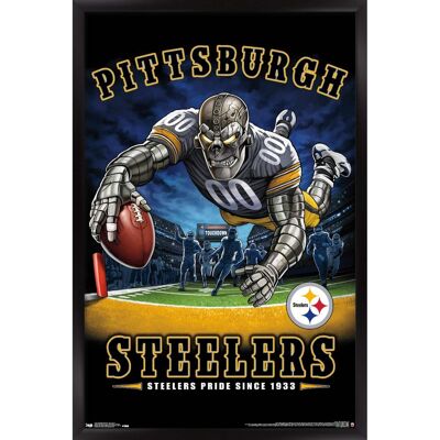 Trends International - Pittsburgh Steelers 24.25'' x 35.75'' Framed Mascot Endzone Poster - Multicolor Trends International - Pittsburgh Steelers 24.25'' x 35.75'' Framed Mascot Endzone Poster - Multicolor