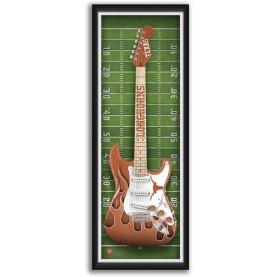 Sporticulture - Texas Longhorns 14" x 37" Electric Guitar Framed Art Print - Orange Sporticulture - Texas Longhorns 14" x 37" Electric Guitar Framed Art Print - Orange