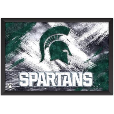 Sporticulture - Michigan State Spartans 27" x 39" Brush Stroke Logo Framed Art Print - Multicolor Sporticulture - Michigan State Spartans 27" x 39" Brush Stroke Logo Framed Art Print - Multicolor
