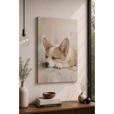 FC Design - Large Sleeping Corgi Cozy Canvas Print 24x36"-Ready-to-Hang Peaceful Pet Bedroom Accent Art Painting Home Wall Décor - MultiColor FC Design - Large Sleeping Corgi Cozy Canvas Print 24x36"-Ready-to-Hang Peaceful Pet Bedroom Accent Art Painting Home Wall Décor - MultiColor