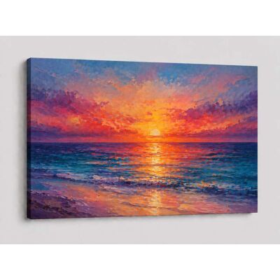 FC Design - Large Canvas 24x36" Colorful Sunset Ocean Seascape Art Painting Modern Wall Décor - MultiColor FC Design - Large Canvas 24x36" Colorful Sunset Ocean Seascape Art Painting Modern Wall Décor - MultiColor