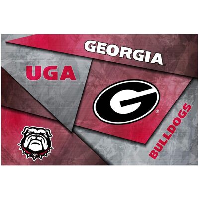 Indigo Falls - Georgia Bulldogs 16" x 24" Mosaic Poster - White Indigo Falls - Georgia Bulldogs 16" x 24" Mosaic Poster - White