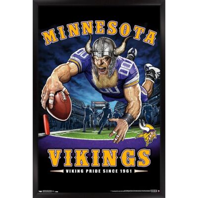 Trends International - Minnesota Vikings 24.25'' x 35.75'' Framed Mascot Endzone Poster - Multicolor Trends International - Minnesota Vikings 24.25'' x 35.75'' Framed Mascot Endzone Poster - Multicolor