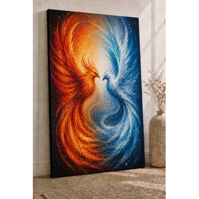 FC Design - Large Ready-to-Hang 24x36"- Abstract Fire and Ice Birds Art Painting Home Wall Décor - MultiColor FC Design - Large Ready-to-Hang 24x36"- Abstract Fire and Ice Birds Art Painting Home Wall Décor - MultiColor