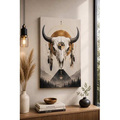 FC Design - Large Sacred Buffalo Skull Canvas Print 24x36"-Ready-to-Hang Desert Spirit Home Accent for Art Painting Home Wall Décor - MultiColor FC Design - Large Sacred Buffalo Skull Canvas Print 24x36"-Ready-to-Hang Desert Spirit Home Accent for Art Painting Home Wall Décor - MultiColor