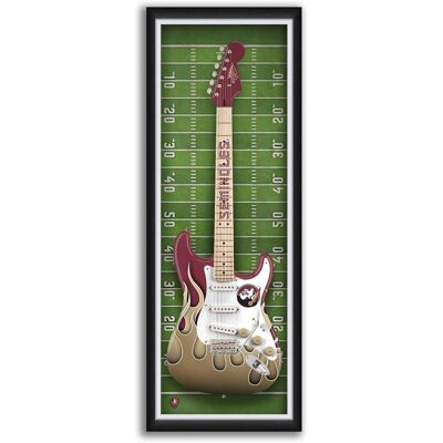 Sporticulture - Florida State Seminoles 14" x 37" Electric Guitar Framed Art Print - Red Sporticulture - Florida State Seminoles 14" x 37" Electric Guitar Framed Art Print - Red