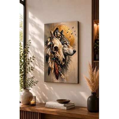 FC Design - Large Wolf Skull Mystic Canvas Print 24x36"-Ready-to-Hang Sacred Forest Retreat Art Painting Home Wall Décor - MultiColor FC Design - Large Wolf Skull Mystic Canvas Print 24x36"-Ready-to-Hang Sacred Forest Retreat Art Painting Home Wall Décor - MultiColor