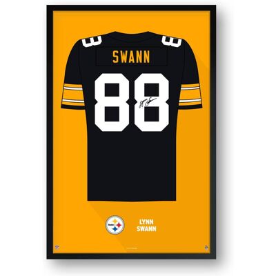 Sporticulture - Lynn Swann Pittsburgh Steelers Framed 27" x 39" Retired Jersey Art Print - Multicolor Sporticulture - Lynn Swann Pittsburgh Steelers Framed 27" x 39" Retired Jersey Art Print - Multicolor