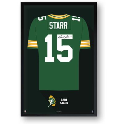Sporticulture - Bart Starr Green Bay Packers Framed 27" x 39" Retired Jersey Art Print - Multicolor Sporticulture - Bart Starr Green Bay Packers Framed 27" x 39" Retired Jersey Art Print - Multicolor