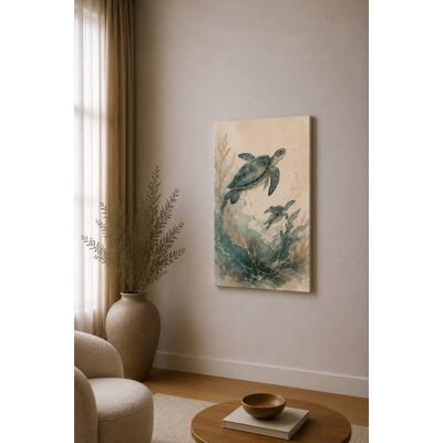 FC Design - Large Sea Turtle Ocean Canvas Print 24x36"-Ready-to-Hang Coastal Marine Art Painting Home Wall Décor - MultiColor FC Design - Large Sea Turtle Ocean Canvas Print 24x36"-Ready-to-Hang Coastal Marine Art Painting Home Wall Décor - MultiColor