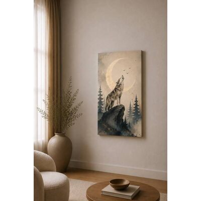 FC Design - Large Moonlit Wolf Forest Canvas Print 24x36"-Ready-to-Hang Mystical Wilderness Art Painting Home Wall Décor - MultiColor FC Design - Large Moonlit Wolf Forest Canvas Print 24x36"-Ready-to-Hang Mystical Wilderness Art Painting Home Wall Décor - MultiColor