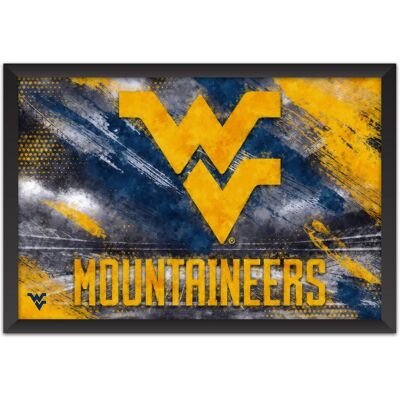Sporticulture - West Virginia Mountaineers 27" x 39" Brush Stroke Logo Framed Art Print - Multicolor Sporticulture - West Virginia Mountaineers 27" x 39" Brush Stroke Logo Framed Art Print - Multicolor