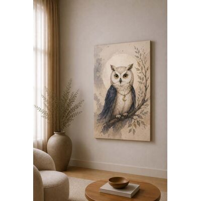 FC Design - Large Celestial Owl Branch Canvas Print 24x36"-Ready-to-Hang Moonlit Nature Art Painting Home Wall Décor - MultiColor FC Design - Large Celestial Owl Branch Canvas Print 24x36"-Ready-to-Hang Moonlit Nature Art Painting Home Wall Décor - MultiColor