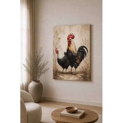 FC Design - Large Rooster and Hen Country Canvas Print 24x36"-Ready-to-Hang Rustic Farm Art Painting Home Wall Décor - MultiColor FC Design - Large Rooster and Hen Country Canvas Print 24x36"-Ready-to-Hang Rustic Farm Art Painting Home Wall Décor - MultiColor