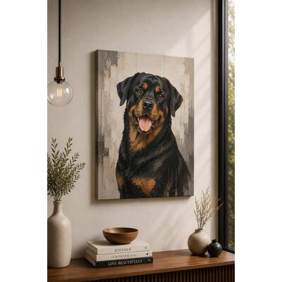 FC Design - Large Rottweiler Companion Canvas Print 24x36"-Ready-to-Hang Rustic Pet Inspired Home Art Painting Home Wall Décor - MultiColor FC Design - Large Rottweiler Companion Canvas Print 24x36"-Ready-to-Hang Rustic Pet Inspired Home Art Painting Home Wall Décor - MultiColor