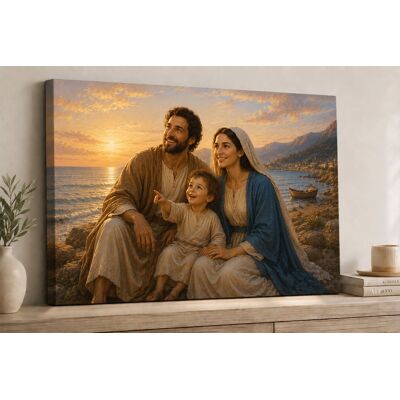 FC Design - Large Holy Family Sunset Canvas Print 24x36" Peaceful Nature Christian Art Painting Home Wall Decor - MultiColor FC Design - Large Holy Family Sunset Canvas Print 24x36" Peaceful Nature Christian Art Painting Home Wall Decor - MultiColor