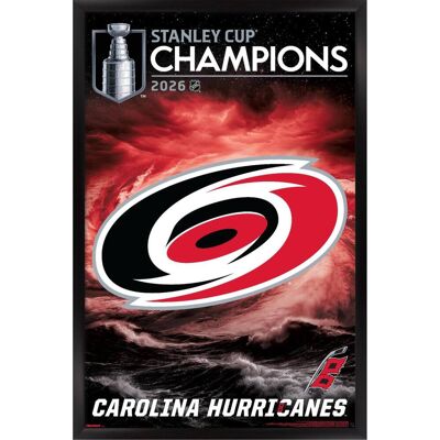 Trends International - Carolina Hurricanes 2026 Stanley Cup Champions 22.375" x 34" Framed Team Logo Poster - Multicolor Trends International - Carolina Hurricanes 2026 Stanley Cup Champions 22.375" x 34" Framed Team Logo Poster - Multicolor