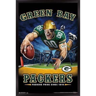 Trends International - Green Bay Packers 24.25'' x 35.75'' Framed Mascot Endzone Poster - Multicolor Trends International - Green Bay Packers 24.25'' x 35.75'' Framed Mascot Endzone Poster - Multicolor
