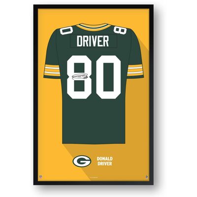 Sporticulture - Donald Driver Green Bay Packers Framed 14" x 20" Retired Jersey Art Print - Multicolor Sporticulture - Donald Driver Green Bay Packers Framed 14" x 20" Retired Jersey Art Print - Multicolor