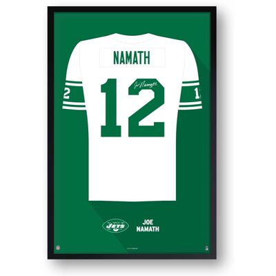 Sporticulture - Joe Namath Framed 14" x 20" Retired Jersey Art Print - Multicolor Sporticulture - Joe Namath Framed 14" x 20" Retired Jersey Art Print - Multicolor