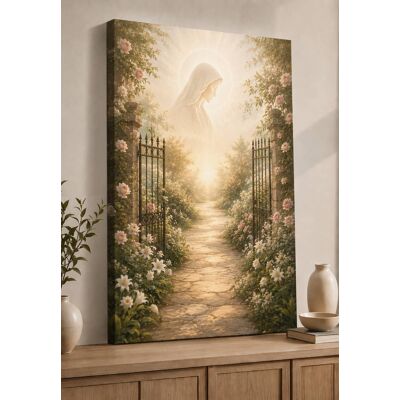 FC Design - Large Blessed Virgin Garden Gate Wall Art Canvas Print 24x36" Heavenly Floral Magical Nature Home Decor - MultiColor FC Design - Large Blessed Virgin Garden Gate Wall Art Canvas Print 24x36" Heavenly Floral Magical Nature Home Decor - MultiColor