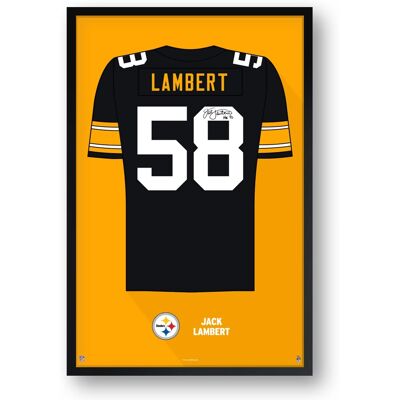 Sporticulture - Jack Lambert Pittsburgh Steelers Framed 27" x 39" Retired Jersey Art Print - Multicolor Sporticulture - Jack Lambert Pittsburgh Steelers Framed 27" x 39" Retired Jersey Art Print - Multicolor