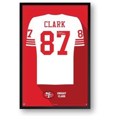 Sporticulture - Dwight Clark San Francisco 49ers Framed 27" x 39" Retired Jersey Art Print - Multicolor Sporticulture - Dwight Clark San Francisco 49ers Framed 27" x 39" Retired Jersey Art Print - Multicolor