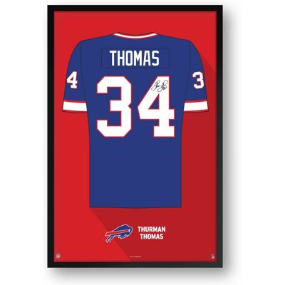 Sporticulture - Thurman Thomas Buffalo Bills Framed 27" x 39" Retired Jersey Art Print - Multicolor Sporticulture - Thurman Thomas Buffalo Bills Framed 27" x 39" Retired Jersey Art Print - Multicolor