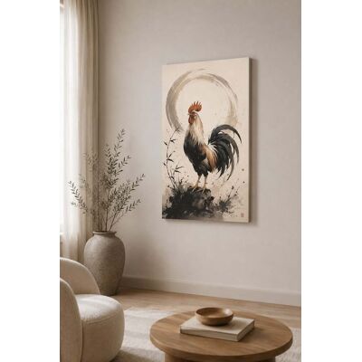 FC Design - Large Zen Rooster Ink Canvas Print 24x36"-Ready-to-Hang Farmhouse Asian Art Painting Home Wall Décor - MultiColor FC Design - Large Zen Rooster Ink Canvas Print 24x36"-Ready-to-Hang Farmhouse Asian Art Painting Home Wall Décor - MultiColor