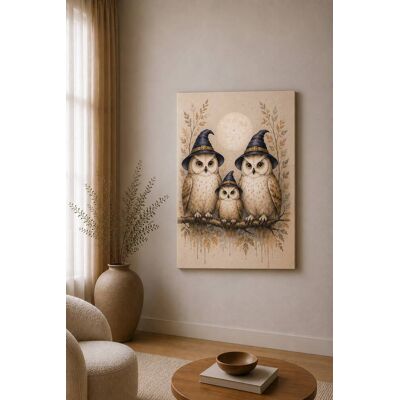 FC Design - Large Wizard Owl Family Canvas Print 24x36"-Ready-to-Hang Magical Woodland Art Painting Home Wall Décor - MultiColor FC Design - Large Wizard Owl Family Canvas Print 24x36"-Ready-to-Hang Magical Woodland Art Painting Home Wall Décor - MultiColor