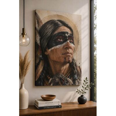 FC Design - Large Warrior Woman Wolf Canvas Print 24x36"-Ready-to-Hang Spiritual Nature Home Accent Art Painting Home Wall Décor - MultiColor FC Design - Large Warrior Woman Wolf Canvas Print 24x36"-Ready-to-Hang Spiritual Nature Home Accent Art Painting Home Wall Décor - MultiColor