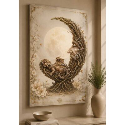 FC Design - Large Dragon Moon Spirit Wall Art Canvas Print 24x36" Enchanted Nature Fantasy and Painting for Home Decor - MultiColor FC Design - Large Dragon Moon Spirit Wall Art Canvas Print 24x36" Enchanted Nature Fantasy and Painting for Home Decor - MultiColor