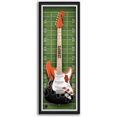 Sporticulture - Oklahoma State Cowboys 14" x 37" Electric Guitar Framed Art Print - Orange Sporticulture - Oklahoma State Cowboys 14" x 37" Electric Guitar Framed Art Print - Orange