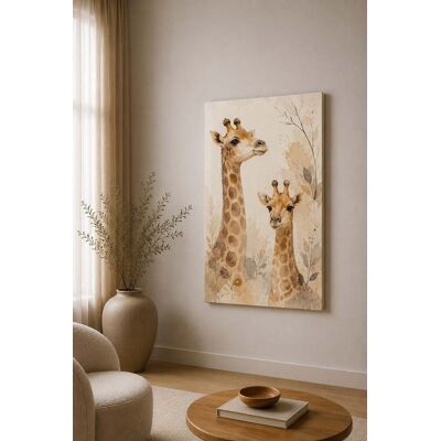 FC Design - Large Gentle Giraffe Duo Canvas Print 24x36"-Ready-to-Hang Safari Nursery Animal Art Painting Home Wall Décor - MultiColor FC Design - Large Gentle Giraffe Duo Canvas Print 24x36"-Ready-to-Hang Safari Nursery Animal Art Painting Home Wall Décor - MultiColor