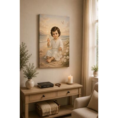 FC Design - Large Divine Child Jesus Beach Blessing Canvas Print 24x36"-Ready-to-Hang Peaceful Coastal Art Painting Home Wall Décor - MultiColor FC Design - Large Divine Child Jesus Beach Blessing Canvas Print 24x36"-Ready-to-Hang Peaceful Coastal Art Painting Home Wall Décor - MultiColor