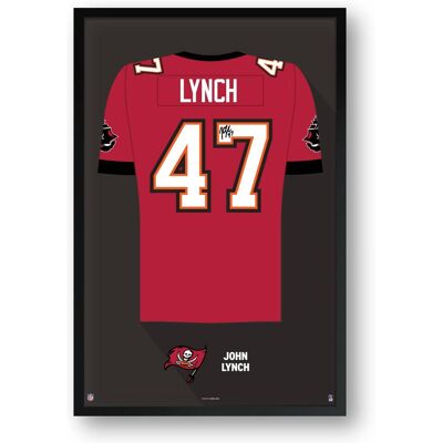 Sporticulture - John Lynch Tampa Bay Buccaneers Framed 27" x 39" Retired Jersey Art Print - Multicolor Sporticulture - John Lynch Tampa Bay Buccaneers Framed 27" x 39" Retired Jersey Art Print - Multicolor