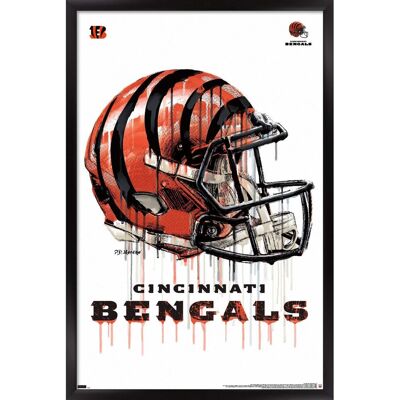 Trends International - Cincinnati Bengals 24.25'' x 35.75'' Framed Helmet Poster - Multicolor Trends International - Cincinnati Bengals 24.25'' x 35.75'' Framed Helmet Poster - Multicolor