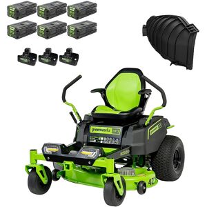 Greenworks - 80 Volt 42" CrossoverZ Electric Zero Turn Riding Lawn Mower (6 4Ah Batteries and 3 Dual Port Turbo Chargers Included) - Green Greenworks - 80 Volt 42" CrossoverZ Electric Zero Turn Riding Lawn Mower (6 4Ah Batteries and 3 Dual Port Turbo Chargers Included) - Green