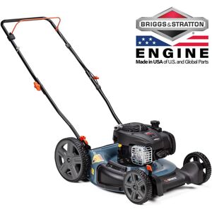 SENIX - 21" 125cc 4-Cycle Briggs & Stratton Engine Gas Push Lawn Mower with 2-in-1 Mulching, Side Discharge - Blue SENIX - 21" 125cc 4-Cycle Briggs & Stratton Engine Gas Push Lawn Mower with 2-in-1 Mulching, Side Discharge - Blue