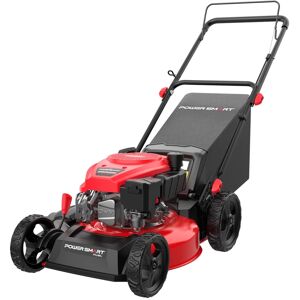 POWERSMART - 18" Gas Push Lawn Mower with 144cc 4-Cycle OHV Engine,3-in-1 with Mulching, Bagging & Side Discharge,6-Position Height - Red POWERSMART - 18" Gas Push Lawn Mower with 144cc 4-Cycle OHV Engine,3-in-1 with Mulching, Bagging & Side Discharge,6-Position Height - Red