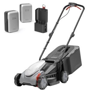Litheli - 40V Cordless Electric Lawn Mower, 14-Inch, Brushless Motor, 5-Position Height Adjustment, with 2 x 5.0Ah Battery - black, white Litheli - 40V Cordless Electric Lawn Mower, 14-Inch, Brushless Motor, 5-Position Height Adjustment, with 2 x 5.0Ah Battery - black, white