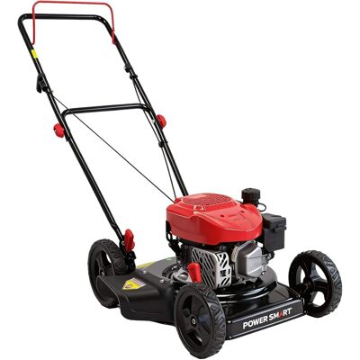 POWERSMART - 18" Gas Push Lawn Mower with 144cc 4-Cycle OHV Engine,2-in-1 with Mulch and Side-Discharge, 5-Position Height - Red POWERSMART - 18" Gas Push Lawn Mower with 144cc 4-Cycle OHV Engine,2-in-1 with Mulch and Side-Discharge, 5-Position Height - Red