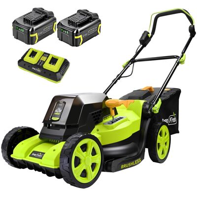 SnapFresh - 40V 17" Brushless Cordless Electric Lawn Mower with 2×5.0Ah Batteries & Fast Charger - Green SnapFresh - 40V 17" Brushless Cordless Electric Lawn Mower with 2×5.0Ah Batteries & Fast Charger - Green