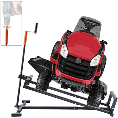 VEVOR - Ride on Lawn Mower Lift Jack, 880 Lbs Weight Capacity, Telescopic Maintenance Jack with Crank Handle & Power Tool - Black VEVOR - Ride on Lawn Mower Lift Jack, 880 Lbs Weight Capacity, Telescopic Maintenance Jack with Crank Handle & Power Tool - Black