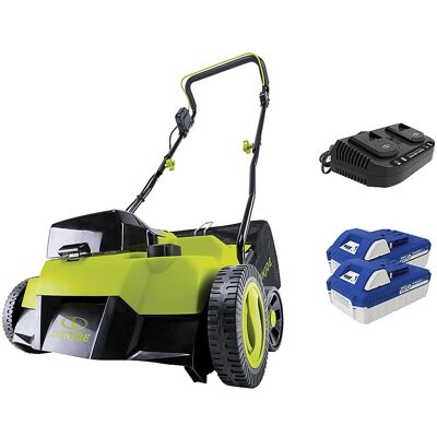 Sun Joe - 24-Volt 15-Inch Push Scarifier and Dethatcher (Battery Not Included) - Green Sun Joe - 24-Volt 15-Inch Push Scarifier and Dethatcher (Battery Not Included) - Green
