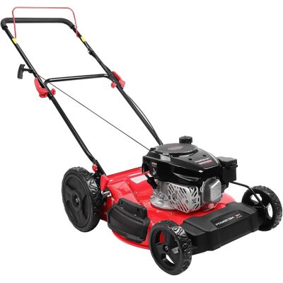 POWERSMART - 21" Gas Push Lawn Mower with 144cc 4-Cycle OHV Engine,2-in-1 with Mulch and Side-Discharge, 6-Position Height - Red POWERSMART - 21" Gas Push Lawn Mower with 144cc 4-Cycle OHV Engine,2-in-1 with Mulch and Side-Discharge, 6-Position Height - Red