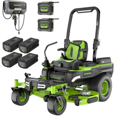 Greenworks - 80V 54" MaximusZ Zero Turn Riding Mower, (2) 16Ah and (4) 6Ah Batteries and 1.5KW Charger, MZ5481 Greenworks - 80V 54" MaximusZ Zero Turn Riding Mower, (2) 16Ah and (4) 6Ah Batteries and 1.5KW Charger, MZ5481